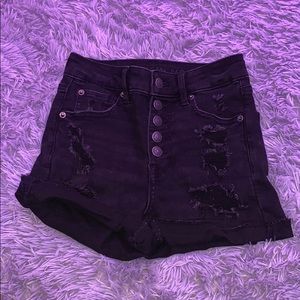 American eagle outfitters black denim shorts